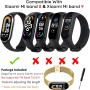 BDIG Correa Compatible para Xiaomi Mi Band 9/Xiaomi Mi Band 8, Pulsera de Repuesto de Acero Inoxidable Hebilla Ajustable Correa