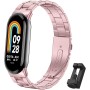 BDIG Correa Compatible para Xiaomi Mi Band 9/Xiaomi Mi Band 8, Pulsera de Repuesto de Acero Inoxidable Hebilla Ajustable Correa