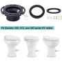 Kit de brida de inodoro RV de 3 pulgadas para inodoros Dometic y Thetfor incluye brida de piso 385345892, sello de bola