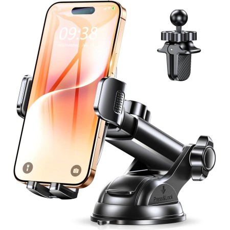 Glangeh [Agarre Superior Soporte Movil Coche [Cúpula de Succión Súper Potente & 360° Giratorio] - Suporte Telemovel Carro para