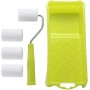 Práctico juego de mini rodillos de pintura de espuma que incluye una bandeja, ideal para retoques rápidos en casa (B)