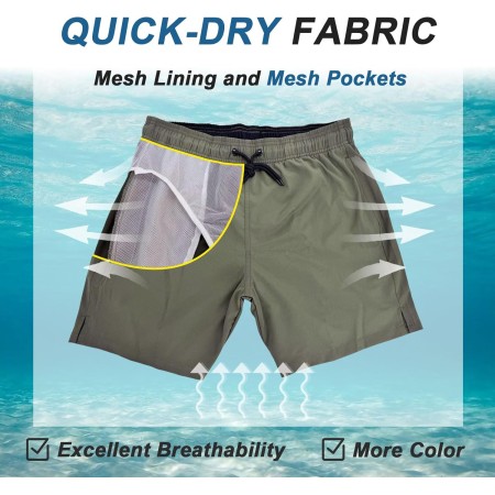 Bañador Hombre Secado Rápido Traje de Baño Hombre Bolsillo Cremallera Bañadores Short de Playa Surf Piscina Natación Impermeable