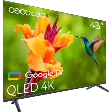 Cecotec Smart TV, Televisor QLED de 43 Pulgadas Resolución 4K UHD V4 Series VQU40043. Google TV, Dolby Vision&Atmos, VRR, HDMI