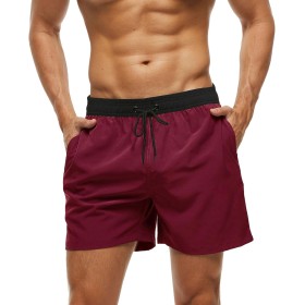 Bañador Hombre Secado Rápido Traje de Baño Hombre Bolsillo Cremallera Bañadores Short de Playa Surf Piscina Natación Impermeable
