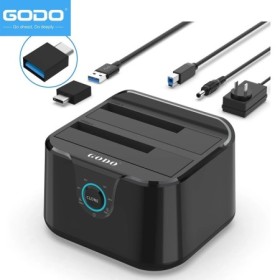 Estación de acoplamiento de disco duro GODO a USB 3,0 tipo C, base de 