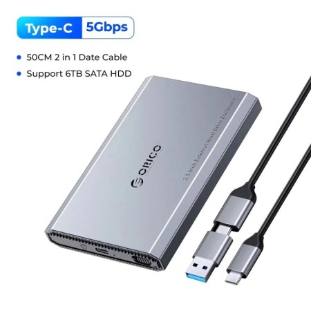 ORICO HDD Case Caja de disco duro de 2,5/3,5 pulgadas USB3.1 Tipo-C Ca