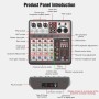 Mezclador de audio profesional Aveek, Sound Board Mixing Console with Bluetooth USB digital de 5 canales, entrada 48V Phantom