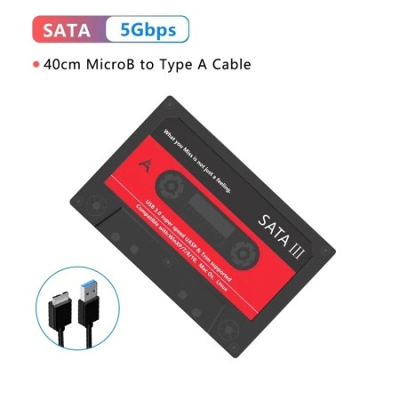 Nuevo Caja de disco duro externo de 2,5 ", USB 3,0 SATA 5Gbps HDD y ca