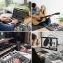 Mezclador de audio profesional Aveek, Sound Board Mixing Console with Bluetooth USB digital de 5 canales, entrada 48V Phantom