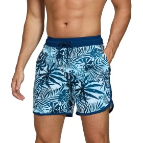 EDOTON Bañador para Hombre Bañador Pantalones Cortos de Playa de Secado Rápido Ajustables con Bolsillos Bañador con Estampado