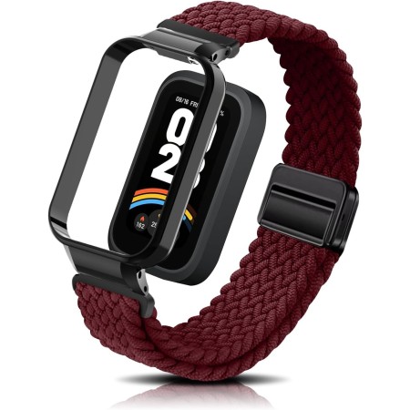 PaceBid Nylon Correa para Xiaomi Smart Band 9 Active (Xiaomi Mi Band 9 Active), Hombres Mujeres Trenzada Magnética Reloj de