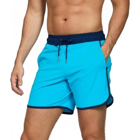 EDOTON Bañador para Hombre Bañador Pantalones Cortos de Playa de Secado Rápido Ajustables con Bolsillos Bañador con Estampado