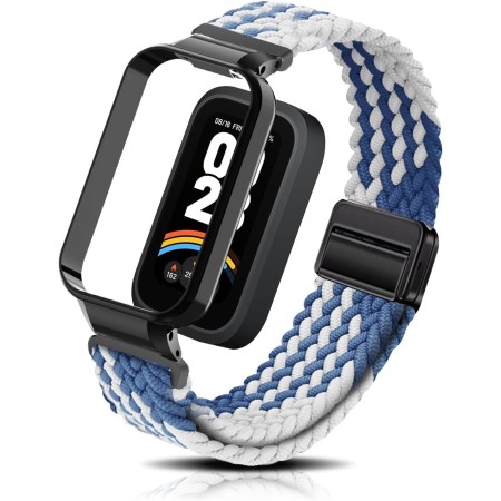 PaceBid Nylon Correa para Xiaomi Smart Band 9 Active (Xiaomi Mi Band 9 Active), Hombres Mujeres Trenzada Magnética Reloj de