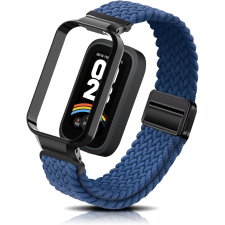 PaceBid Nylon Correa para Xiaomi Smart Band 9 Active (Xiaomi Mi Band 9 Active), Hombres Mujeres Trenzada Magnética Reloj de