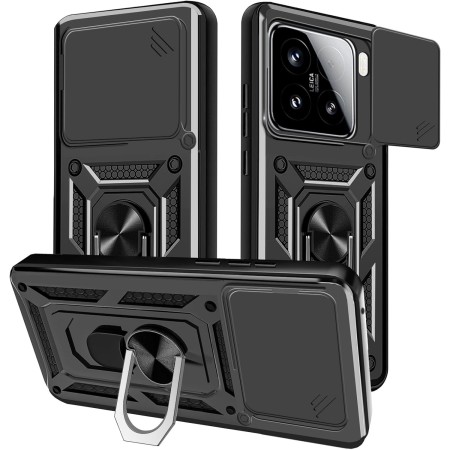 Yutwo Funda para Honor 90 Smart Carcasa, Protección de la Cámara Carcasa con Cubierta de Cámara Deslizante y Soporte de Anill