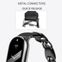 PINHEN Compatible para Xiaomi Smart Band 8/9 Band,Correa de repuesto Anillo de acero inoxidable Cadena de cuero Miband 8