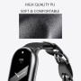 PINHEN Compatible para Xiaomi Smart Band 8/9 Band,Correa de repuesto Anillo de acero inoxidable Cadena de cuero Miband 8
