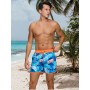 EDOTON Bañador para Hombre Bañador Pantalones Cortos de Playa de Secado Rápido Ajustables con Bolsillos Bañador con Estampado