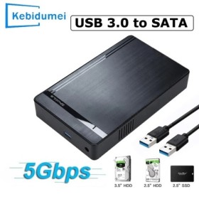 Caja HDD de 3,5 pulgadas, adaptador SATA a USB 3,0, disco duro externo