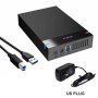 Caja HDD de 3,5 pulgadas SATA a USB 3,0, lector de disco duro externo 