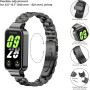 RenSheng Correa para Redmi Smart Band 3 Pulsera, Correa de Metal Compatible con Xiaomi Smart Band 9 Active Correa Pulsera de