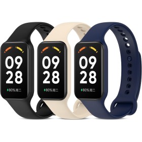 RenSheng 3 Piezas Correas de Silicona para Xiaomi Smart Band 8 Active Correa, Correa de Reemplazo Pulsera Impermeable