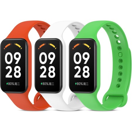 RenSheng 3 Piezas Correas de Silicona para Xiaomi Smart Band 8 Active Correa, Correa de Reemplazo Pulsera Impermeable