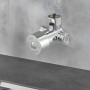 Yhenlovtt Válvula mezcladora de agua fría caliente, mezclador termostático G1/2, control de temperatura ajustable, para grifo