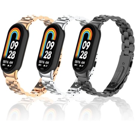 SeNool Correa de Metal para Xiaomi Smart Band 9 Pro/8 Pro, Pulsera de Repuesto de Acero Inoxidable para Redmi Watch 5/4 - Plata