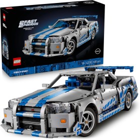 LEGO Technic Coche Nissan Skyline GT-R (R34) de 2 Fast 2 Furious - Kit de Maqueta de Coche para Adultos - Función de Derrape,
