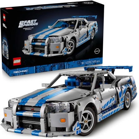 LEGO Technic Coche Nissan Skyline GT-R (R34) de 2 Fast 2 Furious - Kit de Maqueta de Coche para Adultos - Función de Derrape,