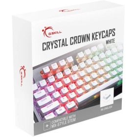 G.SKILL Crystal Crown Keycaps - Juego de teclas con capa transparente para teclados mecánicos, teclas completas de 104, diseño