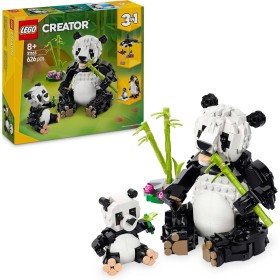 LEGO Creator 3 en 1 Fauna Salvaje: Familia de Pandas de Juguete -Transformable en Figuras Articuladas de Pingüinos de Juguete y