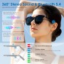 GetD Gafas Bluetooth,Open-Ear Smart Glasses, Gafas de Sol polarizadas Grandes, Bluetooth5.4 Audio Glasses, Anti-Sound Leakage,