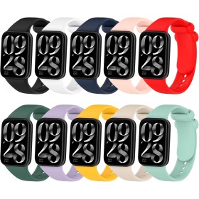 Xisair 10 Correas de Silicona Compatibles con Xiaomi Band 8 Pro Correa de Repuesto para Redmi Watch 4, Transpirable, Suave y