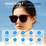 GetD Gafas Bluetooth,Open-Ear Smart Glasses, Gafas de Sol polarizadas Grandes, Bluetooth5.4 Audio Glasses, Anti-Sound Leakage,