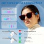 GetD Gafas Bluetooth,Open-Ear Smart Glasses, Gafas de Sol polarizadas Grandes, Bluetooth5.4 Audio Glasses, Anti-Sound Leakage,