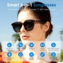 GetD Gafas Bluetooth,Open-Ear Smart Glasses, Gafas de Sol polarizadas Grandes, Bluetooth5.4 Audio Glasses, Anti-Sound Leakage,