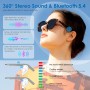 GetD Gafas Bluetooth,Open-Ear Smart Glasses, Gafas de Sol polarizadas Grandes, Bluetooth5.4 Audio Glasses, Anti-Sound Leakage,