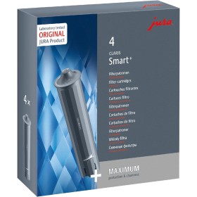 JURA CLARIS Smart+ 25066 - Cartucho de filtro con reconocimiento automático de filtro (certificado TÜV, 4 unidades)