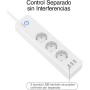 GHome Smart Regleta Inteligente Alexa con 3 Enchufes y 3 USB, Regleta WiFi Programable con Monitoreo de Consumo, Smart Plug