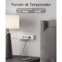 GHome Smart Regleta Inteligente Alexa con 3 Enchufes y 3 USB, Regleta WiFi Programable con Monitoreo de Consumo, Smart Plug