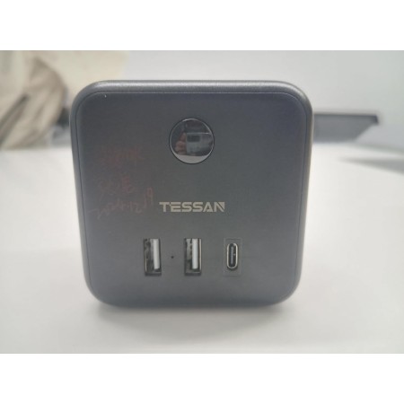 TESSAN Ladron Enchufes con USB C, 6 en 1 Cubo Cargador Ladrón Enchufes, Triple Multiple con 3 USB, Multiple Pared con