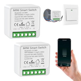 2PC Interruptor de Luz Inteligente WIFI, Interruptore Inteligente Alexa, Smart Switch WIFI,Interruptore Inteligente Compatible