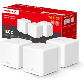[2024 Nuevo] MERCUSYS Halo H1500X(3-Pack)-AX1500 Sistema WiFi 6 Mesh, 3X Puerto Gigabit Ethernet, Conecta hasta 150