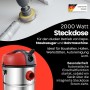 STAHLMANN VAC3300 - Aspiradora industrial en seco (depósito de 30 L, enchufe integrado, potente 3300 W, con y sin bolsa, función