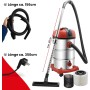 STAHLMANN VAC3300 - Aspiradora industrial en seco (depósito de 30 L, enchufe integrado, potente 3300 W, con y sin bolsa, función