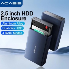 Acasis-funda HDD de 2,5 pulgadas, carcasa de disco duro externo de dob