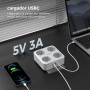 TESSAN Ladron Enchufes Plano con USB C, Enchufe Multiple 4 Schuko con 3 USB, Cargador Multiple 4000W, 7 en 1 Ladron con