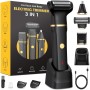 Afeitadora Corporal Masculina,3 en 1 Depiladora Corporal Hombre,Cortapelos Nariz Base de Recarga USB,Maquina Depilar Hombre para